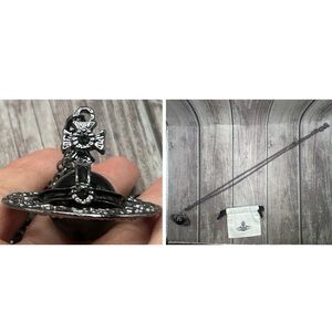 VIVIENNE WESTWOOD Large Orb Necklace Black Gunmetal Silver w/ Dust Bag